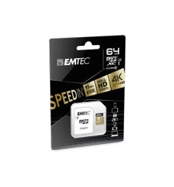 CARTE MICRO SDHC EMTEC 64GB CL10 AVEC ADAPTATEUR 95MB/S
