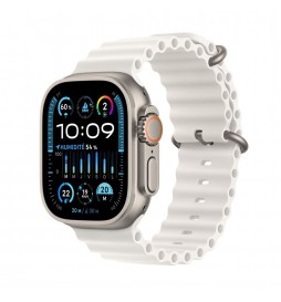 MONTRE CONNECTEE APPLE WATCH ULTRA 2 CELLULAR 49MM TITANE NATUREL BRACELET OCEAN BLANC