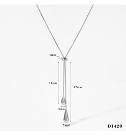 COLLIER ACIER GOUTTE DOUBLE 50CM