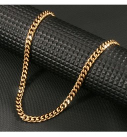 CHAINE ACIER DORE  MAILLE CHEVAL 8MMX70CM 1/1