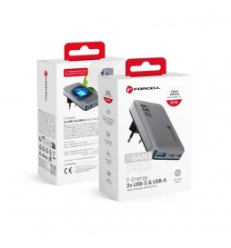 CHARGEUR SECTEUR  MURAL GAN III 65W AVEC 2 USB-C + USB CHARGE RAPIDE ULTRA-FIN GRIS 