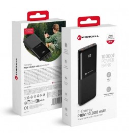 POWER BANK FORCELL F-ENERGY BATTERIE EXTERNE NOIRE 3A 20W 10000 MAH USB-C USB-A