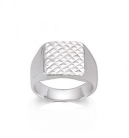 BAGUE CHEVALIERE  ARGENT 925 RHODIE TAILLE 64