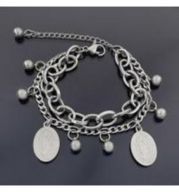 BRACELET ACIER DOUBLE AVEC VIERGE 