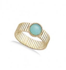 BAGUE EN PLAQUE OR CABOCHON   TAILLE 52