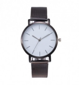 MONTRE NONAME NOIR CADRAN BLANC