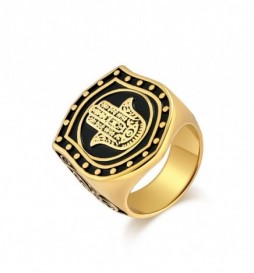 BAGUE ACIER DORE MAINT DE FATMA TAILLE 62