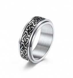BAGUE ACIER TRIBAL TAILLE 68