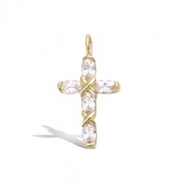 PENDENTIF EN PLAQUE OR  CROIX 
