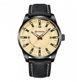 MONTRE CURREN 8390 NOIR CADRAN JAUNE