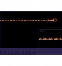 CHAINE PLAQUE OR FIGARO 50 CM