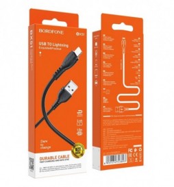 CABLE USB BOROFONE BX51 2.4A LIGHTNING USB 1M NOIR
