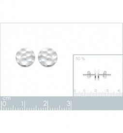 BOUCLE DOREILLE ARGENT 925 RHODIE MARTELE