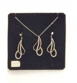 COFFRET ARGENT 925 DOUBLE GOUTTES AVEC OXYDES