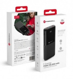 POWER BANK FORCELL F-ENERGY BATTERIE EXTERNE NOIRE 3A 20W 20000 MAH USB-C USB-A