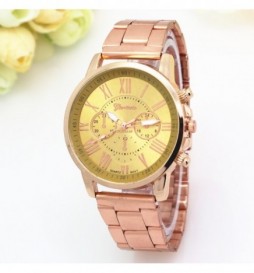 MONTRE GENOVA OR ROSE CADRAN JAUNE 