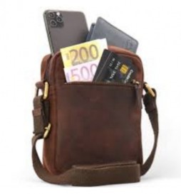 SACOCHE CUIR SAFEKEEPERSCUIR MARRON