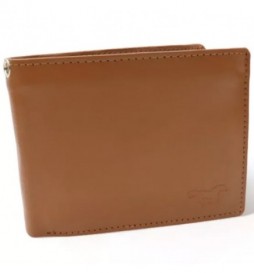  PORTEFEUILLE EN CUIR RFID MARRON  CLAIR