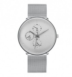 MONTRE JIANUO GRIS CADRAN BLANC
