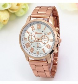 MONTRE GENOVA OR ROSE CADRAN BLANC