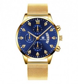 MONTRE SHAARMS OR ET BLEU CHIFFRE OR AVEC STRASS