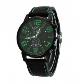 MONTRE NOIR NONAME CHIFFRES VERT