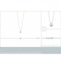  COLLIER  ARGENT 925 RHODIE AVEC OXYDES BLANCS MICROSERTIS