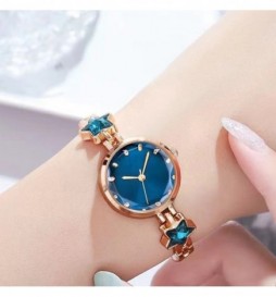 MONTRE IFKF BRACELET OR ROSE CADRAN BLEU ETOILE 