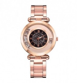 MONTRE NONAME BRACELET OR  CADRAN  BLEU AVEC OXYDE 