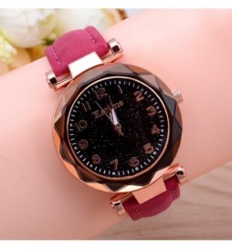 MONTRE KETIME BRACELET ROSE  CADRAN OR ET NOIR