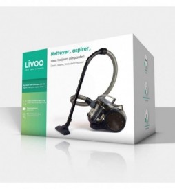 ASPIRATEUR LIVOO  DOH105G NOIR MULTI-CYCLONIQUE SANS SAC 