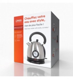 BOUILLOIRE RETRO AVEC THERMOMETRE INOX LIVOO DOD157S 