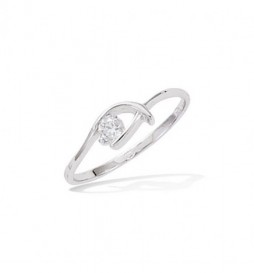 T50 BAGUE EN ARGENT 925 RHODIE SOLITAIRE OXYDE BLANC TAILLE 50