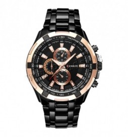 MONTRE CURREN 8023 NOIR CADRAN GOLD ET NOIR