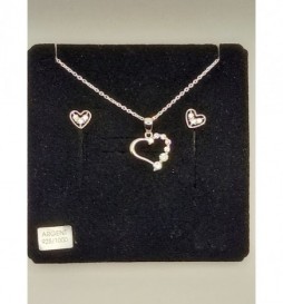  COFFRET ARGENT 925 RHODIE COEUR AVEC OXYDES