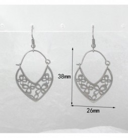 BOUCLE D OREILLE ACIER CREOLE  FLEUR