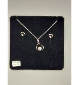  COFFRET ARGENT 925 RHODIE COEUR AVEC OXYDE