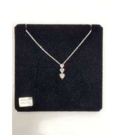  COFFRET ARGENT 925 RHODIE COEUR  AVEC TROIS OXYDES