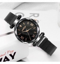 MONTRE MADIYA NOIR CHIFFRE OR ROSE 