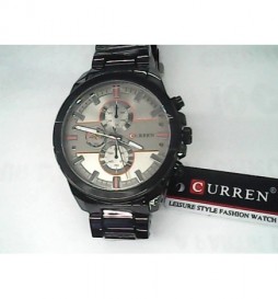 MONTRE CURREN 8274 ACIER NOIR CADRAN GOLD ET ORANGE 