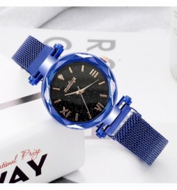 MONTRE MADIYA BLEU  CHIFFRE OR ROSE 