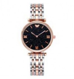 MONTRE NONAME BRACELET 2 COULEURS CADRAN NOIR