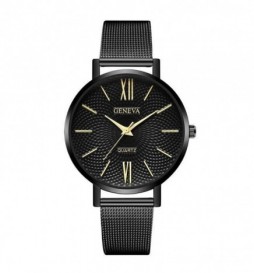 MONTRE GENEVA NOIR CADRAN NOIR