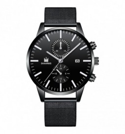 MONTRE SHAARMS NOIR CHIFFRE GRIS AVEC DATE