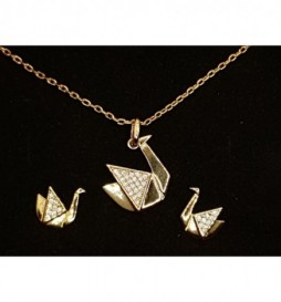 COFFRET PLAQUE OR CYGNE