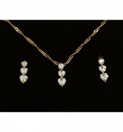 COFFRET PLAQUE OR TRIPLE COEUR PENDANT