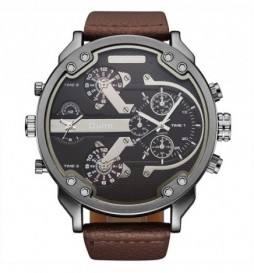 MONTRE OULM 3548 BRACELET MARRON CHIFFRE BLANC