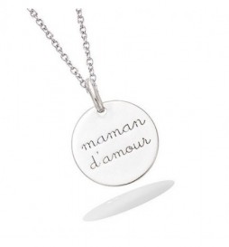 PENDENTIF EN ARGENT 925 RHODIE MAMAN DAMOUR