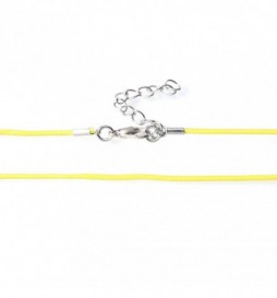COLLIER CORDON NYLON CIRE JAUNE