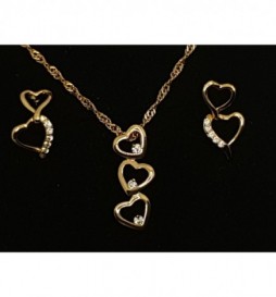 COFFRET PLAQUE OR TRIPLE COEUR PENDANT